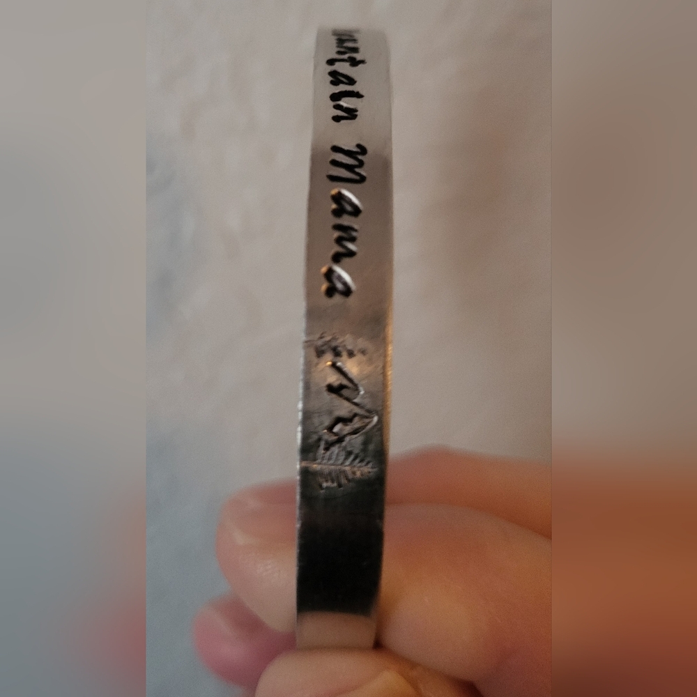 Mountain Mama Silver Engraved Adjustable Cuff - Picture 3 of 7